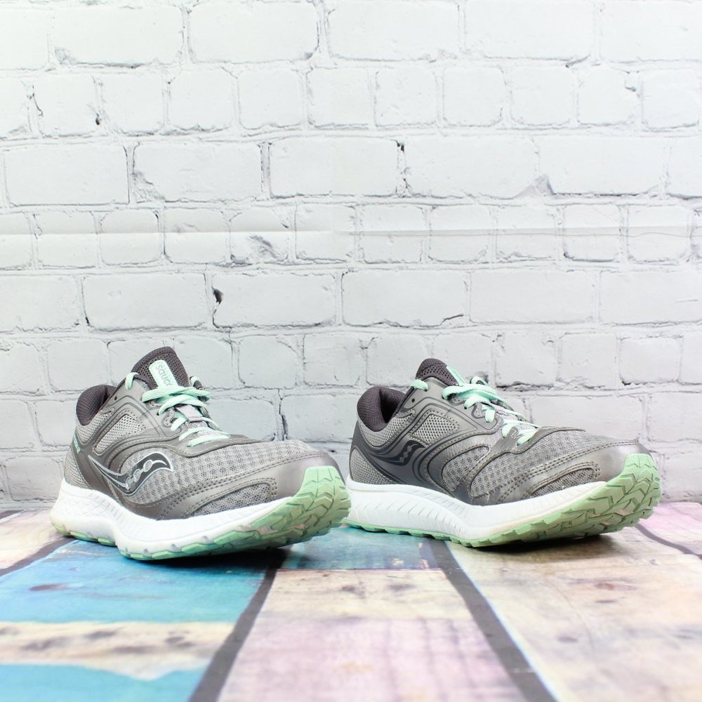 Saucony Versafoam Cohesion 12 Gray Leather Mesh Running Shoes Size 9.5 - Picture 3 of 9